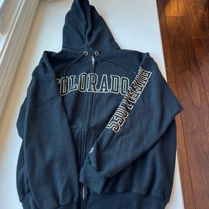 Boulder, Colorado hoodie made by champion.